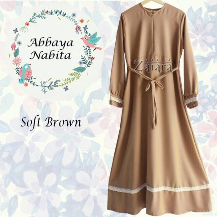 abaya zaiara gamis syari katun baloteli baju menyusui/hamil/umroh