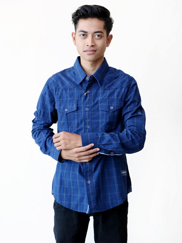 Kemeja Panjang Kasual Formal Pria Warna Biru Cardinal 098 Cakai 01083J Casual Pria Original