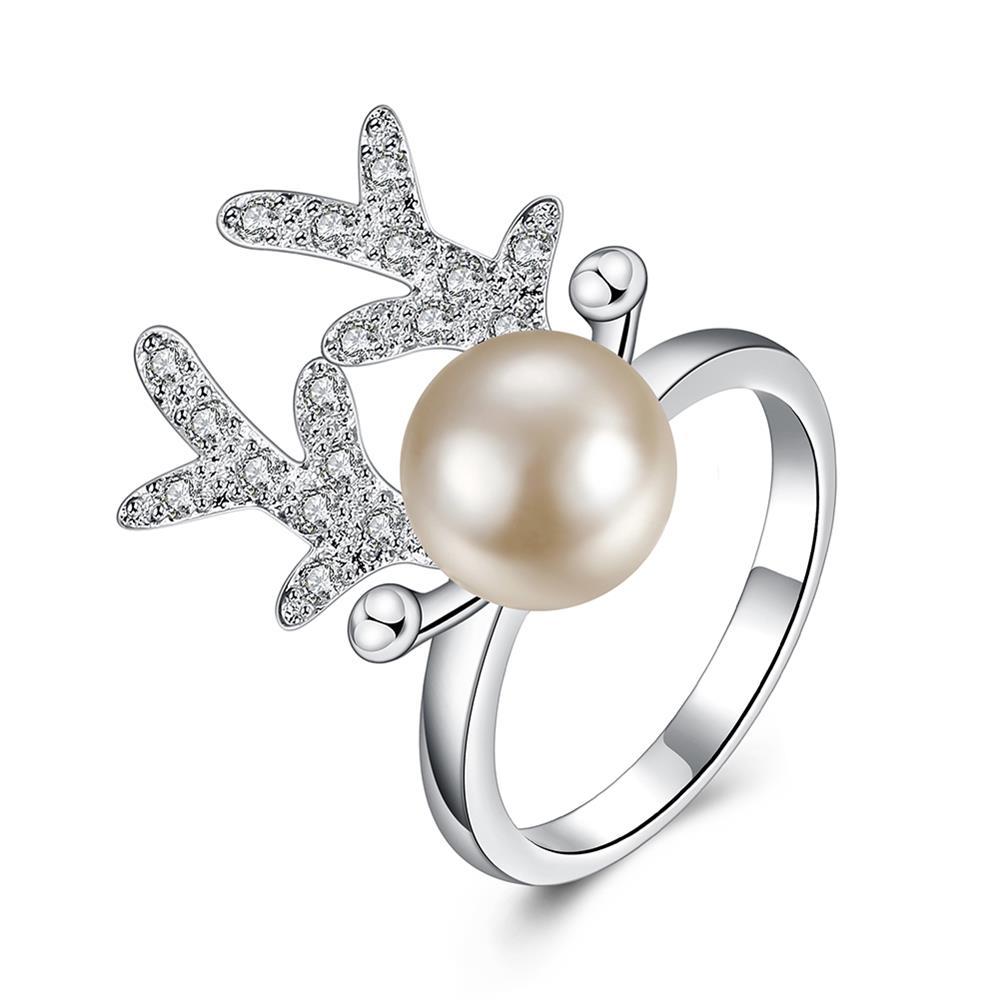 Perak yang lain meledak jual panas kepribadian tanduk bertatahkan cincin mutiara LKNSPCR790-8 LKNSPCR790-8
