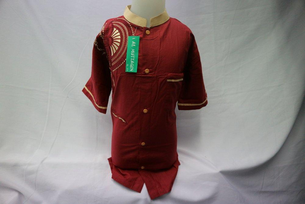 Grosir Baju Koko Anak Kemeja Muslim Anak Lengan Pendek Bordir Murah Busana Muslim Anak Pasar Tasik Tanah Abang Jakarta KKT 052 di lapak Al Muttaqin Collection produsenbajukoko