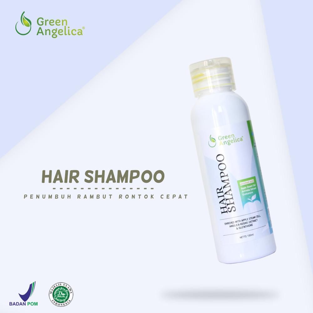 Shampo Penumbuh Rambut Cepat Atasi Rambut Rontok Parah Menghilangkan Ketombe Rambut Rusak Berminyak dan Kusut Green Angelica Hair Regrowth Shampoo