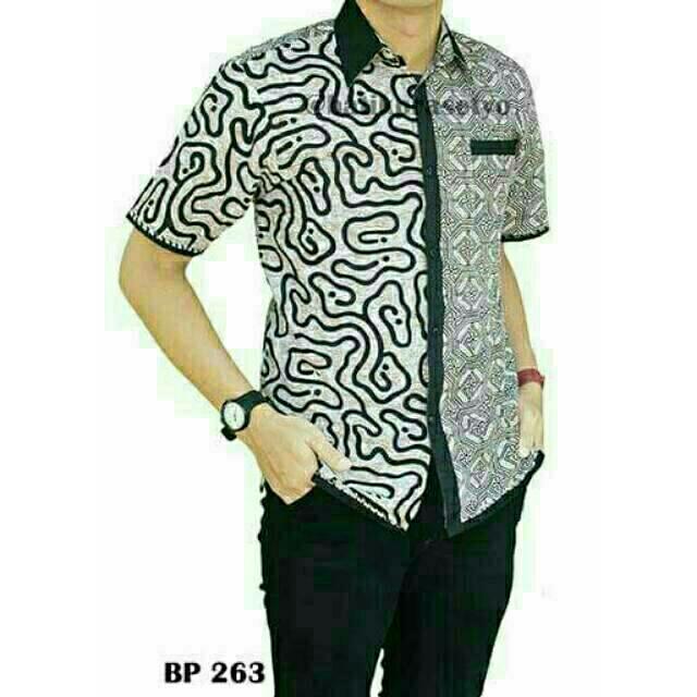 KEMEJA BATIK BATIK PEKALONGAN KEMEJA HEM BATIK PENDEK EKSLUSIF MURAH KEREN - BATIK ULIR ULOS