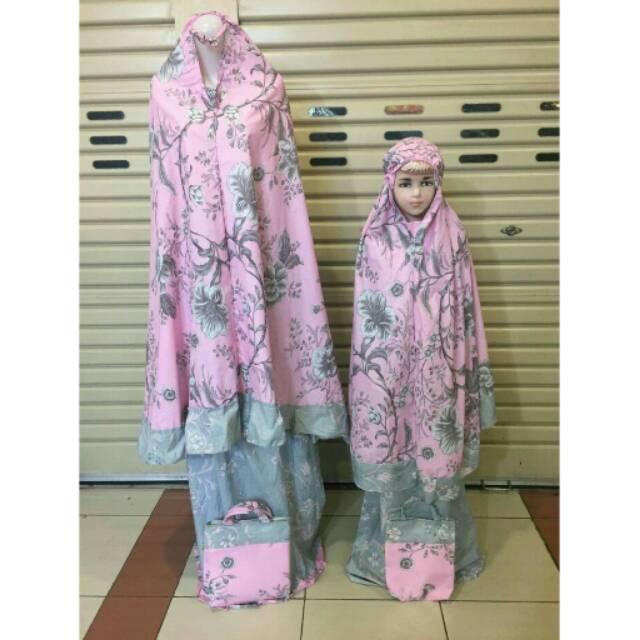 MUKENA COUPLE IBU DAN ANAK BAHAN KATUN JEPANG FLOWER PINK BAHAN ADEM KUALITAS BAGUS (Pink Flowe Anak Saja)