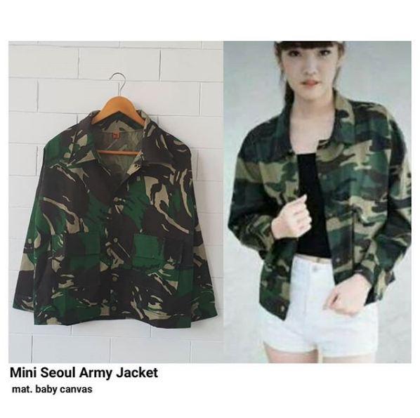 Mini Seoul Army Jacket Wanita Baby canvas BPS Promo
