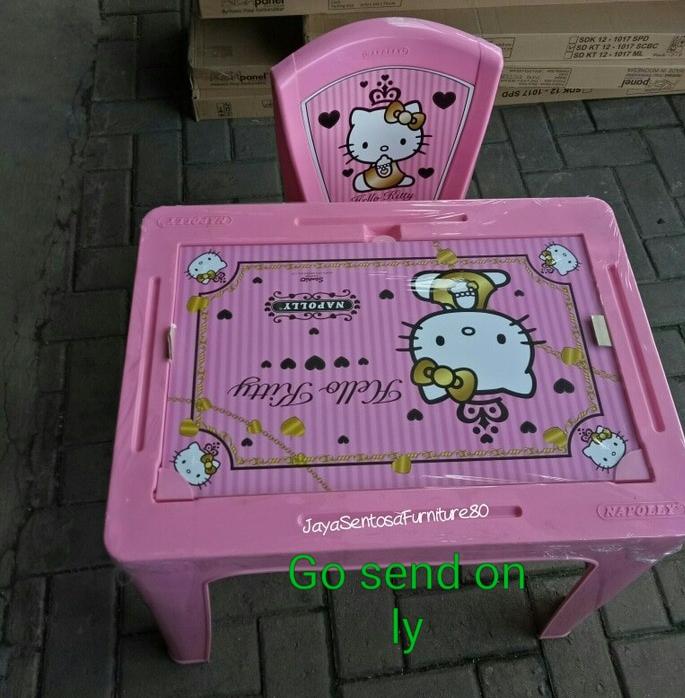 Kursi Dan Meja Belajar Anak Hello Kitty Napoly Set @ meja belajar anak lipat karakter kayu lampu minimalis perempuan kecil