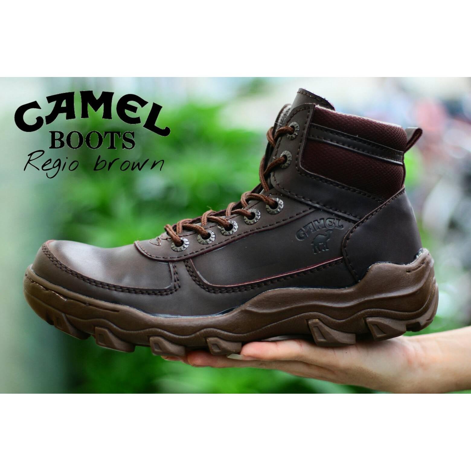 CAMEL - Sepatu Boots Pria Keren Sepatu CAMEL Safety KULIT &  CANVAS Sepatu gunung haiking (CAMEL LOKAL)