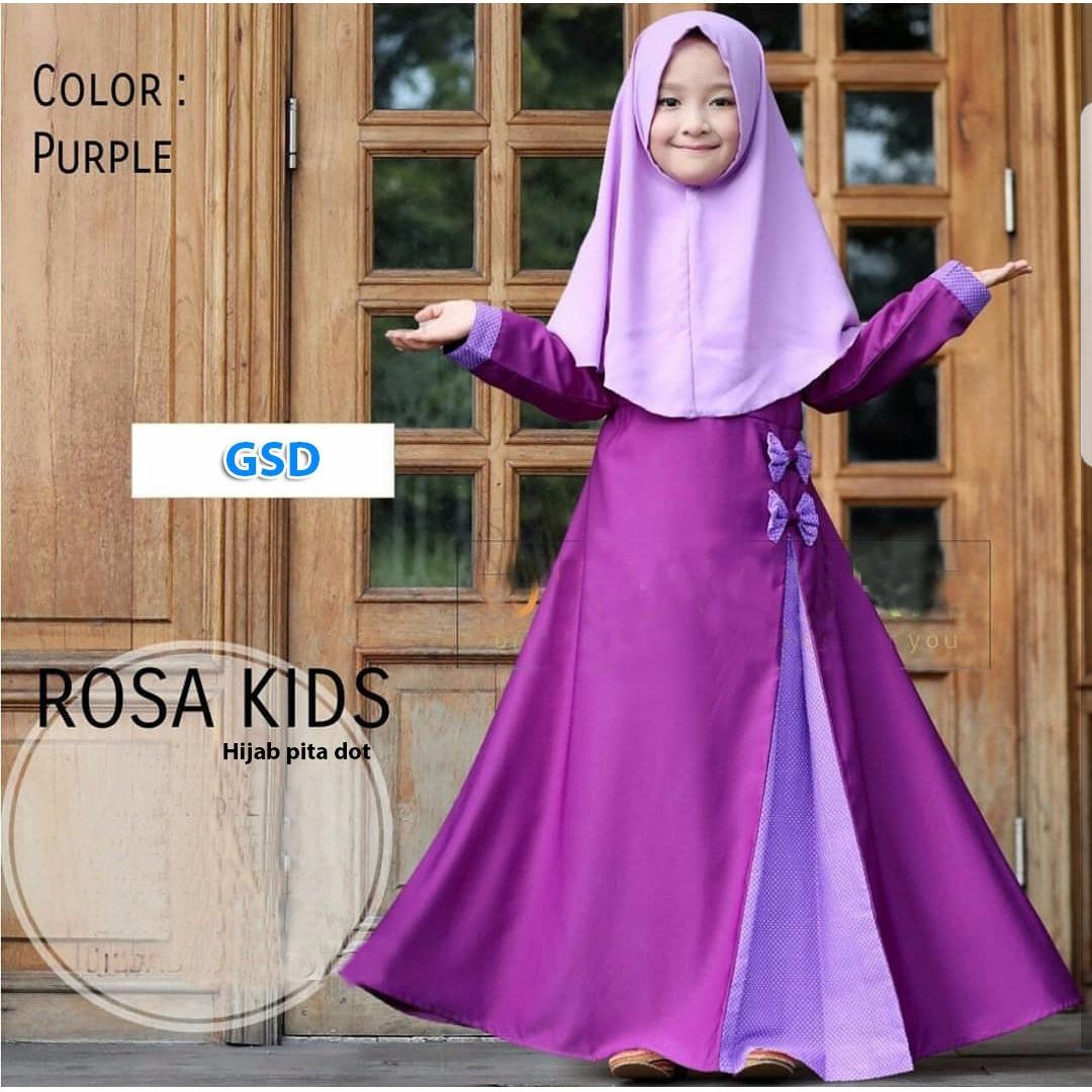 Wowkeren - Baju muslim anak / Dress muslim anak/ gamis anak muslim/ hijab anak-anak/ hijan rossa kid.