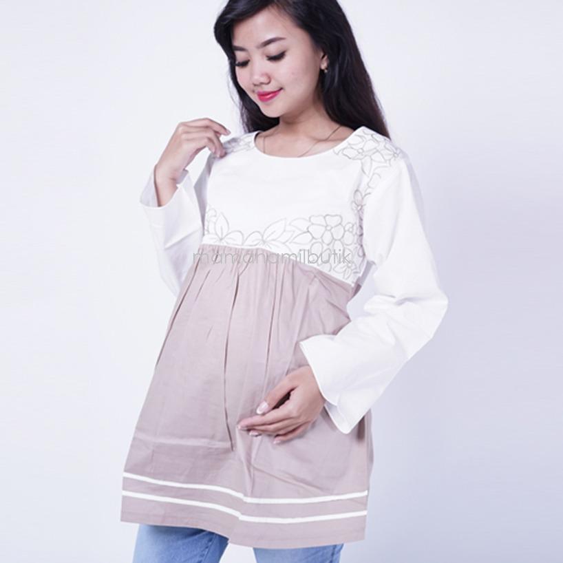 Ning Ayu Baju Hamil Lengan Panjang Jasmine Blouse - BLJ 424 / Baju Hamil Muslim / Baju hamil Kerja / Baju Hamil dan Menyusui / Baju Hamil Lucu / Baju Hamil Panjang / Baju Hamil Wanita / Baju Hamil Kerja Muslim