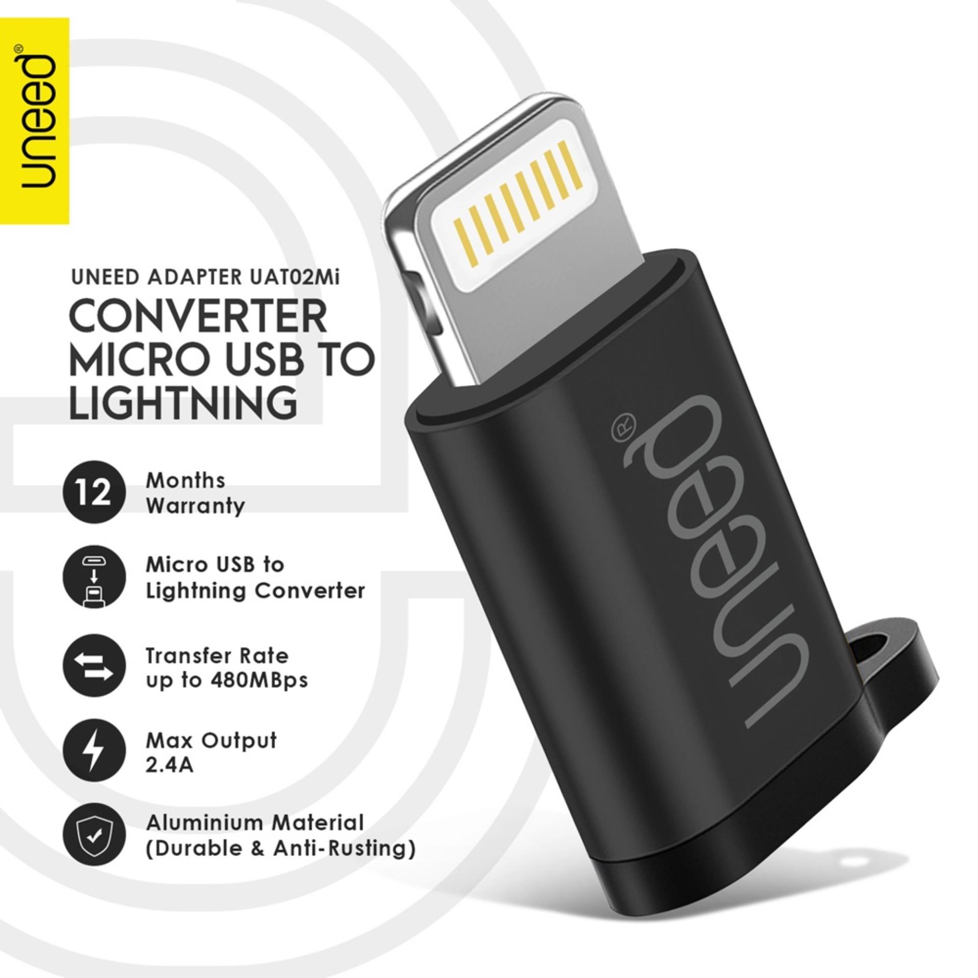 UNEED Zinc Alloy Converter Micro USB to Lightning - UAT02Mi - Original