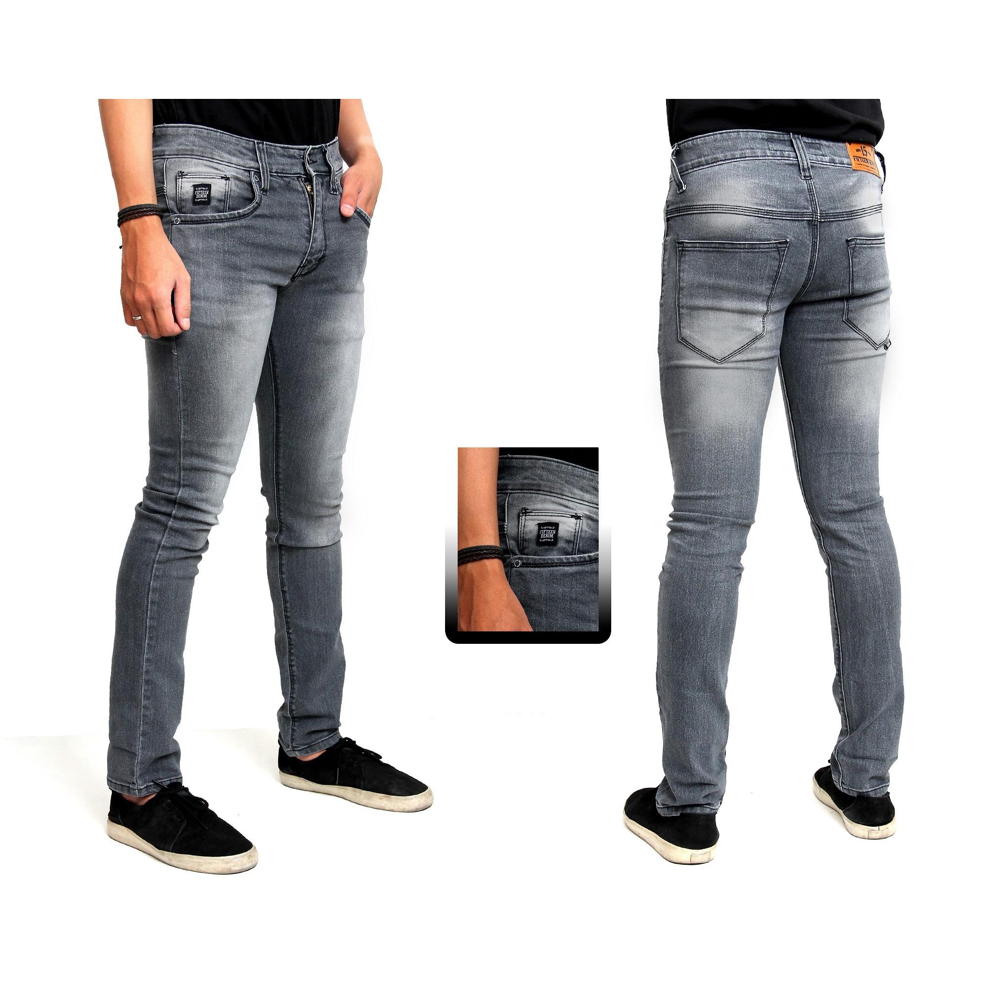 R.S.T.R. celana jeans skiny pria - celana jeans pensil - Celana jeans jumbo XXL XXXL - black scrup - Hitam - Biru dongker - Biru muda - Biru tua