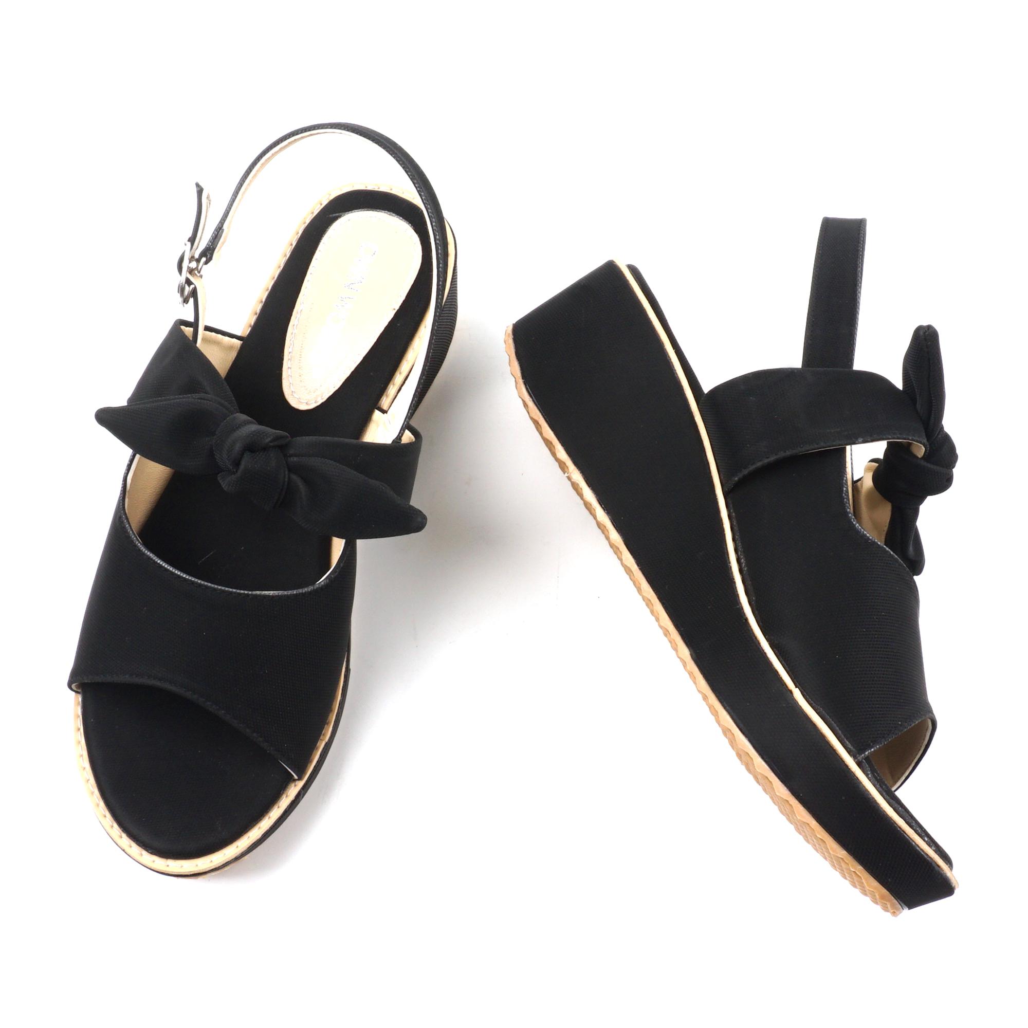 Pluvia - Sepatu Sandal Wedges Cewek / Wanita Terbaru ADT - Hitam / Moka / Biru