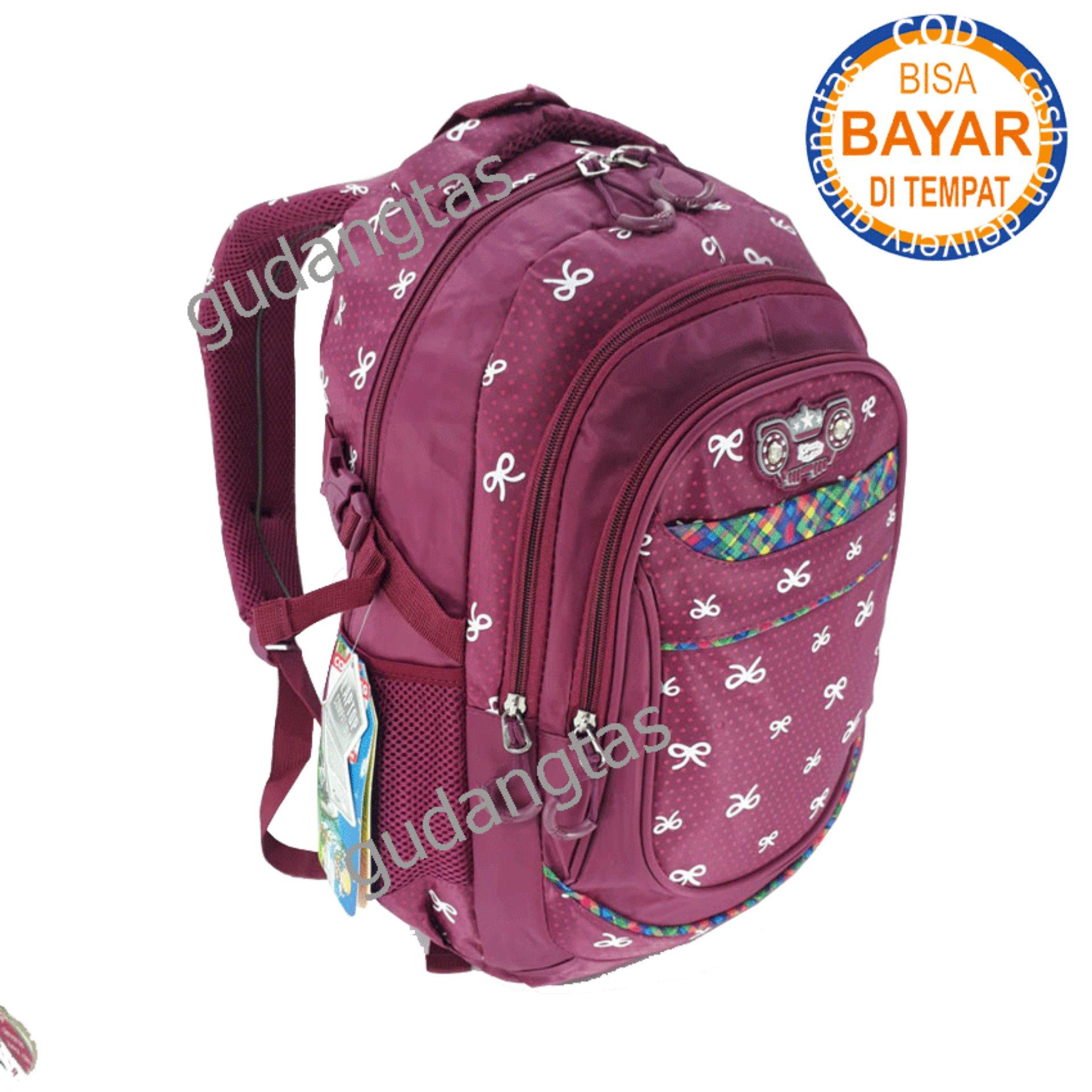 Alto Silver Girl Super Tas Sekolah Anak 730V0V Ransel Laptop UNGU + Raincover