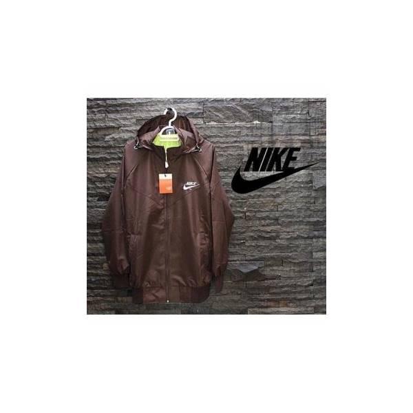 JAKET PARASUT / RUNNING / WINDRUNNER NIKE COKLAT (Dalam Puring)