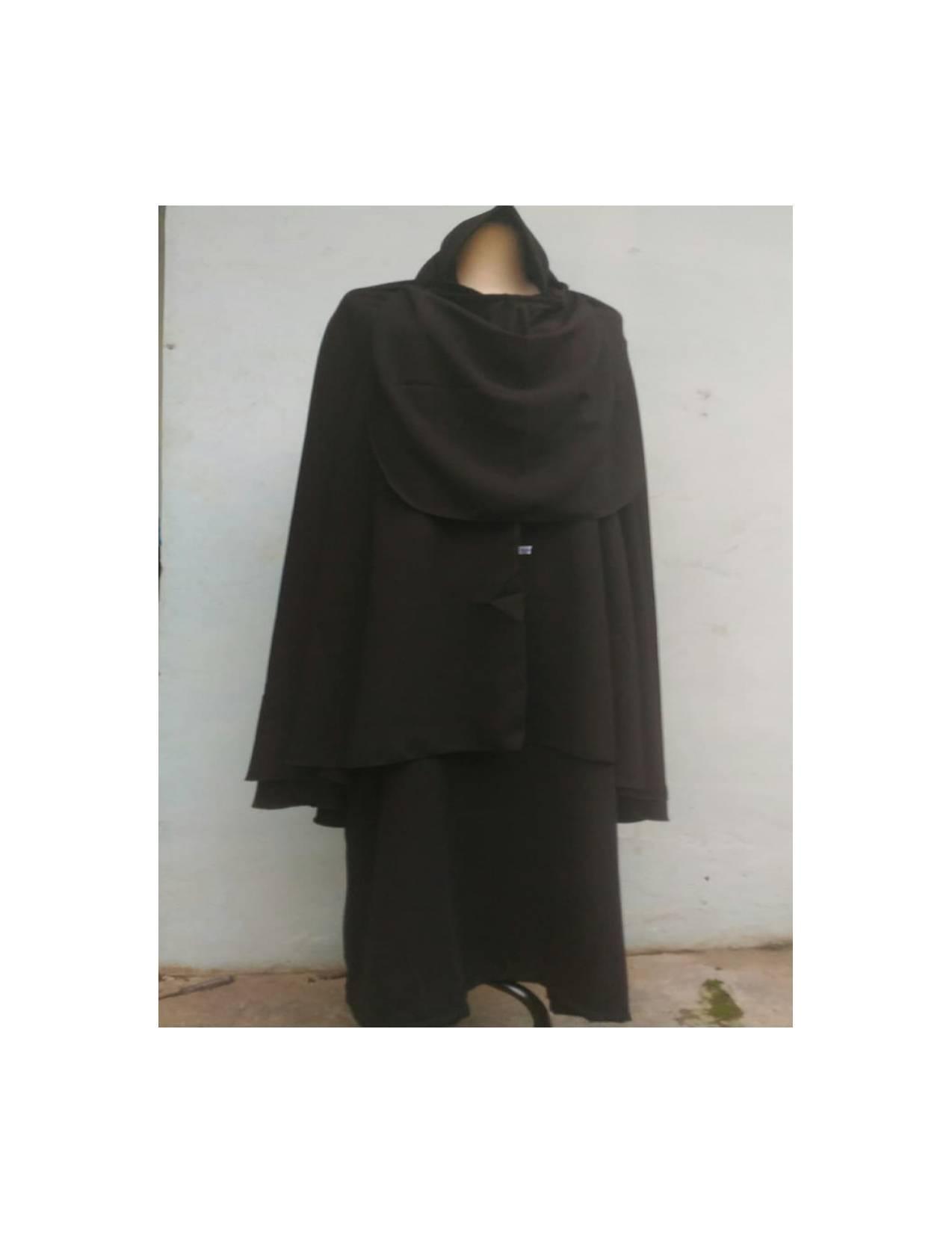 BAJU MUSLIM DRESS Setelan Gamis Polos Cadar Tali Jilbab warna hitam