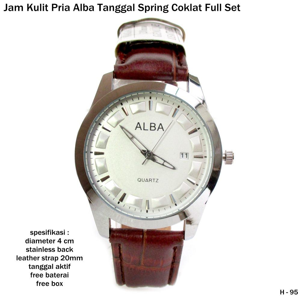 jam tangan pria kulit alba tanggal spring full set
