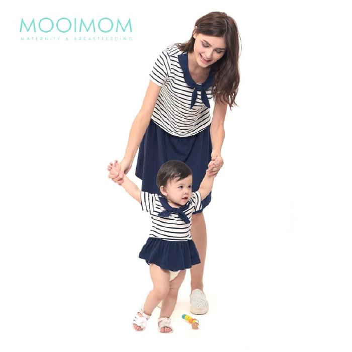 MOOIMOM Scout Look Nursing Dress Couple Baju Hamil Menyusui Ibu Anak