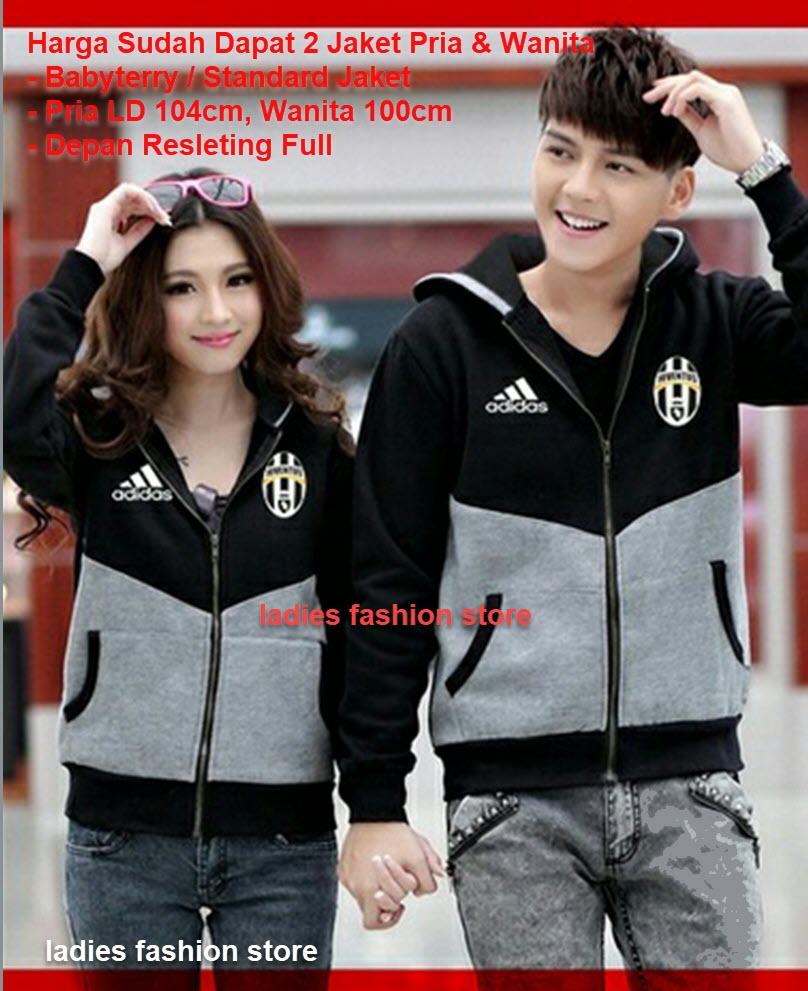 Jaket Couple Pasangan Wanita Kembar ABG / Jaket Football Club / Jaket Sepasang Pria dan Wanita / Jaket Club Bola Murah / Jaket Pasangan Kembar JUVE LC - HITAM ABU / Atasan Jaket Bola Murah Beli 1 Gratis 1 / Jaket Pasangan Terbaru / Jaket Bola /Jaket Bagus