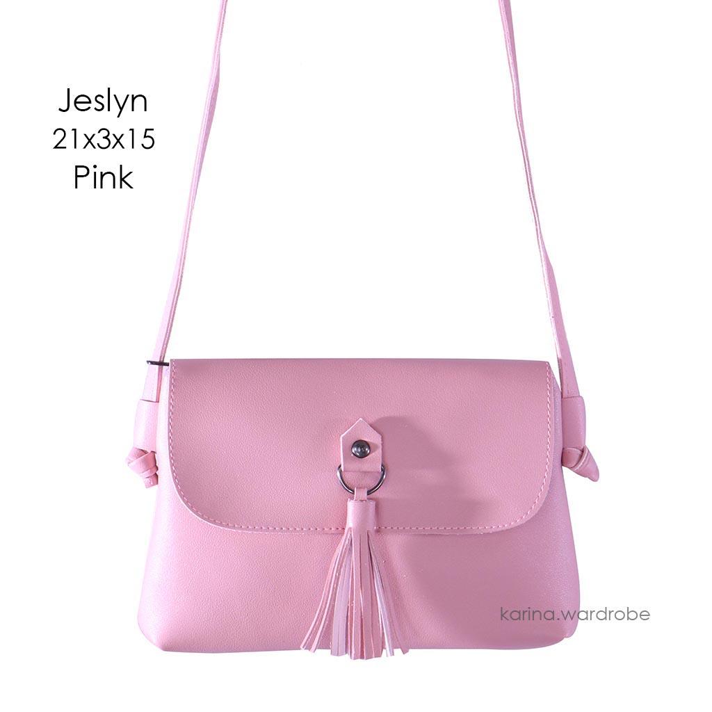 Karina Wardrobe - JESLYN SLING BAG PINK - Tas Wanita - Tas Murah - Tas Ransel - Sling Bag- Tas Bahu Wanita - Tas Fashion - Tas Cewek - Tas Wanita Murah - Tas Cantik - Tas Branded - Tas Kerja - Tas Kuliah - Tas Selempang - Tas Slempang Wanita - Slempang
