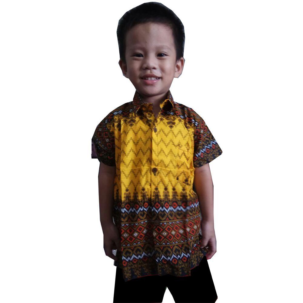 Glow fashion Atasan kemeja batik anak pria jumbo short shirt Rendi