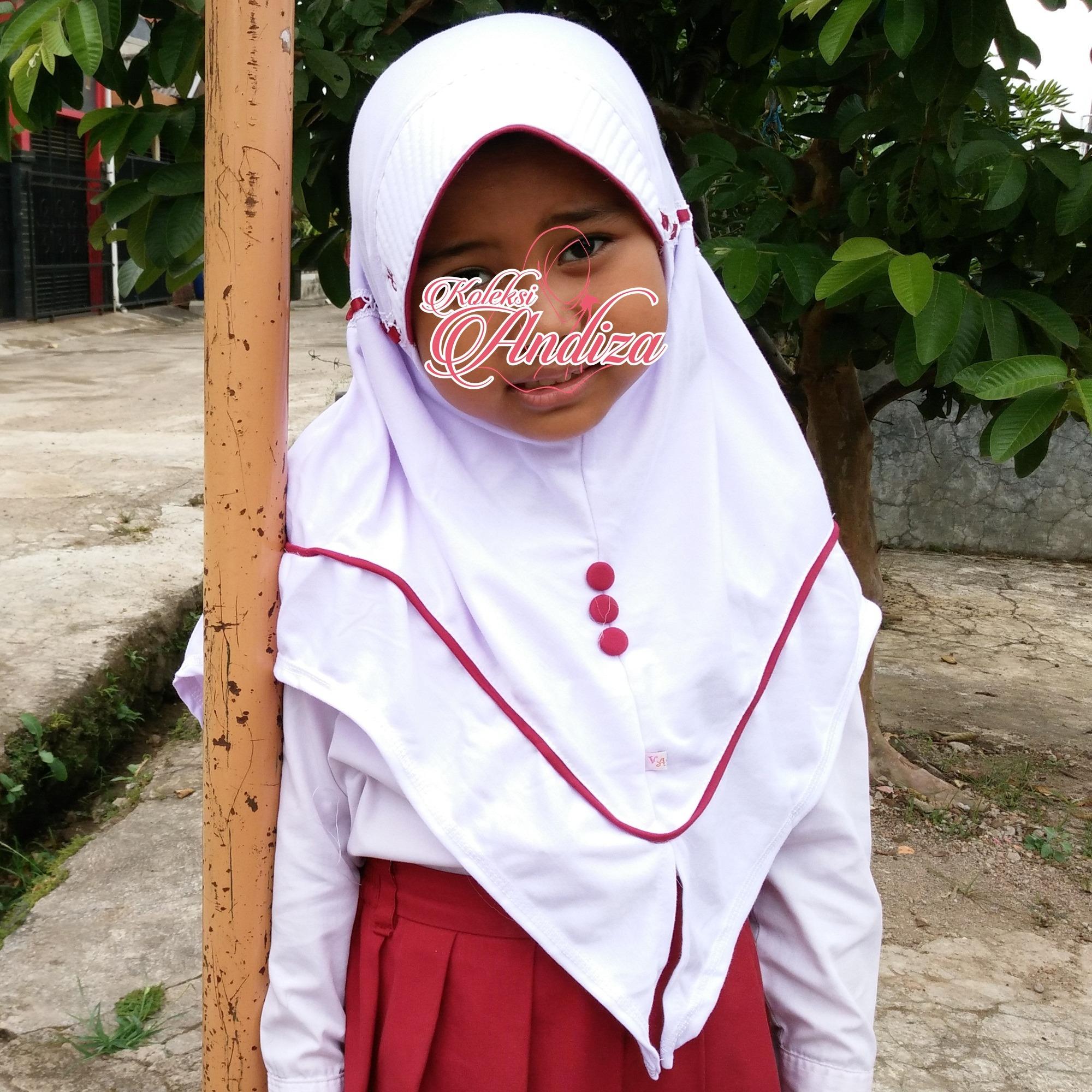 JILBAB / KERUDUNG ANAK SD SEKOLAH KHUSUS PUTIH VANIA MODEL FATIN NYAMAN BAHAN SUPER LEBIH AWET