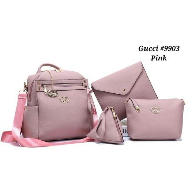 GUCCII MULTI 4-In-1 - Tas Fashion Wanita Bag Import Branded - Supplier Grosir Tas Bag Ransel Selempang Dompet Murah Terbaru Berkualitas
