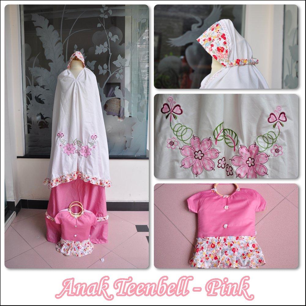 MUKENA BORDIR ANAK TEENBELL PINK L di lapak Grosir Mukena Dessy mukenadessy