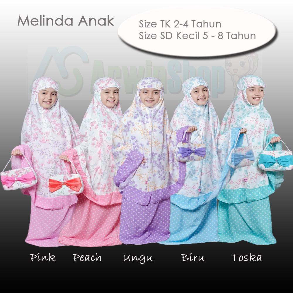 New Varian Anak!! Mukena Rayon Melinda Warna Baru Yang Simple Dan Cantik Untuk Anak TK dan Sd Kecil SD - UNGU