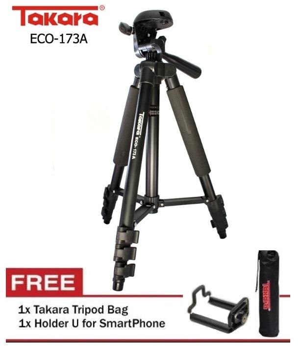 Promo Tripod TAKARA ECO 173a plus holder for Camdig, actioncam dan Hp original