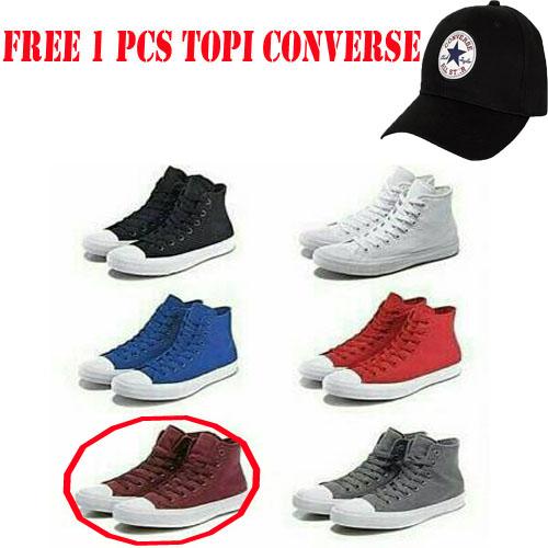 Sepatu Converse All Star-Polos-model tinggi-pria wanita(gratiss topi converse)