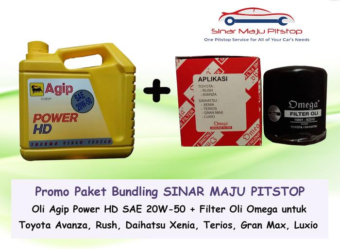Paket Bundling Oli Mobil Agip Power HD 20w50 & Filter Oli Avanza Xenia