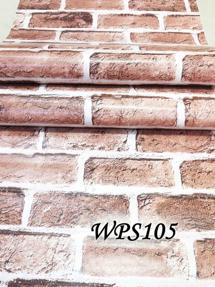 PROMO WALLPAPER STICKER 45CMX5M- WPS105-BATA BESAR COKLAT TERLARIS