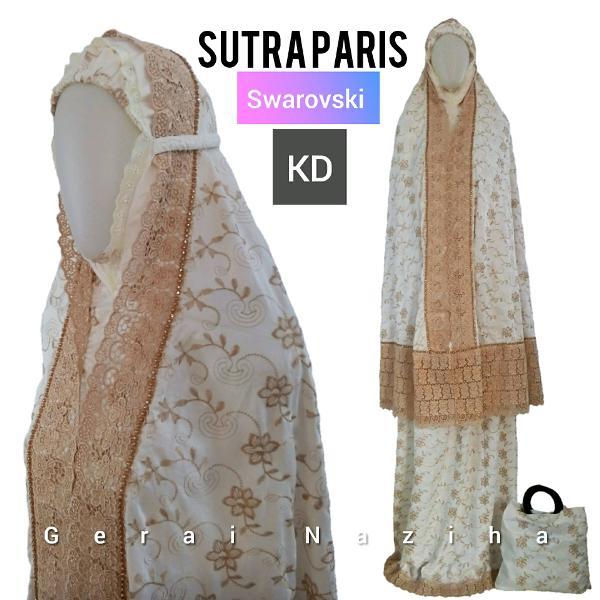Mukena Sutra Paris Pxxda Swarovski Full Bordir Elegan KD milo
