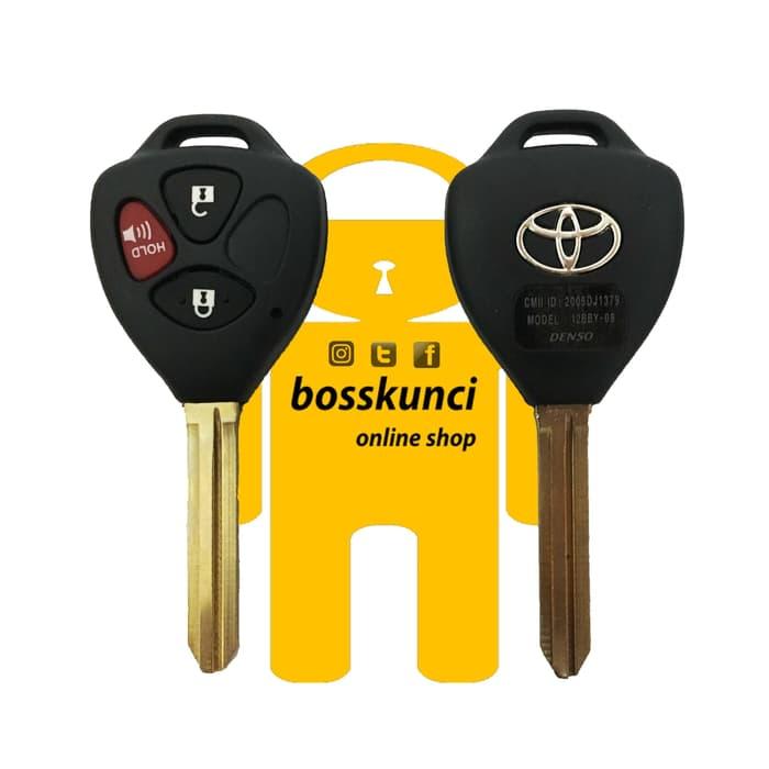 Casing Kunci Remote 3 Tombol Toyota Yaris,Innova,Fortuner,Vios,Altis