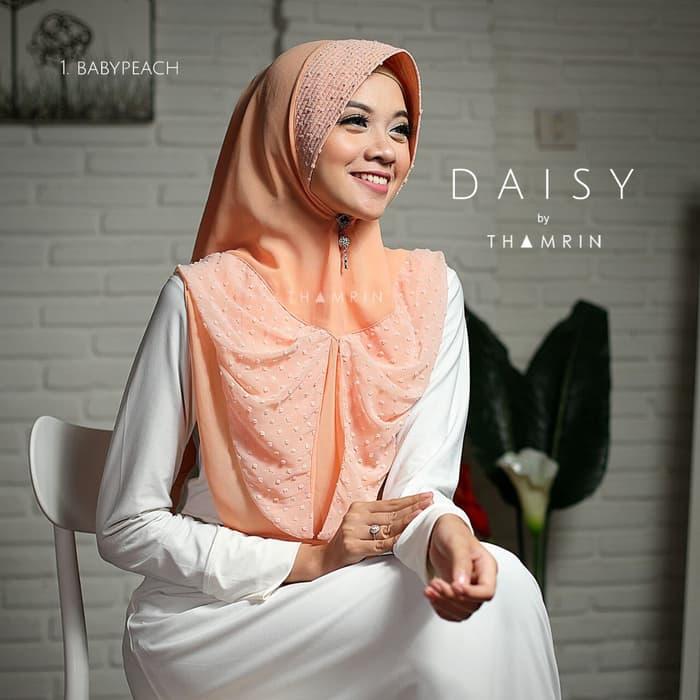 Hijab Jilbab Kerudung Instan Khimar Daisy by Thamrin - silver A4410