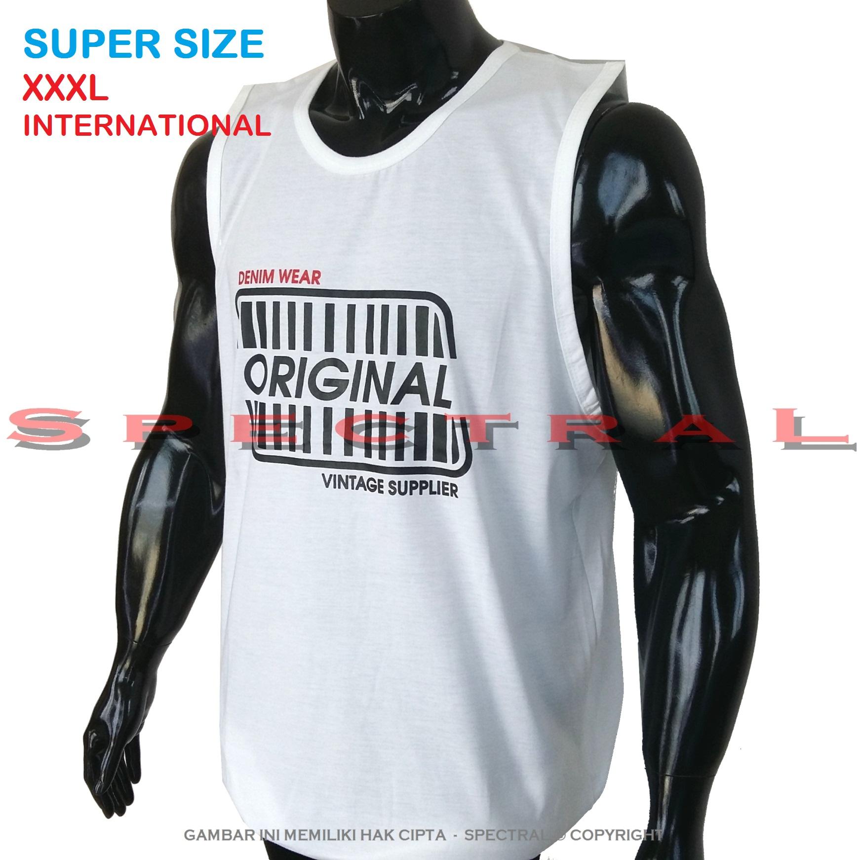 Spectral – 3XL SINGLET SUPER BIG SIZE XXXL 100% Cotton Combed Kaos Distro Jumbo T-Shirt Fashion Ukuran Besar Polos Celana Olahraga Atasan Pria Wanita Dewasa Bapak Orang Tua Muda Terbaru Gemuk Gendut Sport Bagus Keren Baju Cowo Cewe Pakaian 3L ORIGINAL