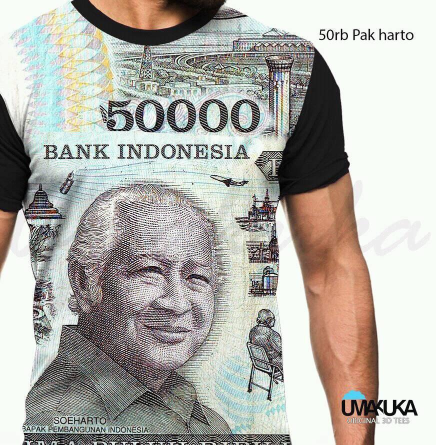 kaos uang 50 ribu pak harto 3d umakuka fullprint