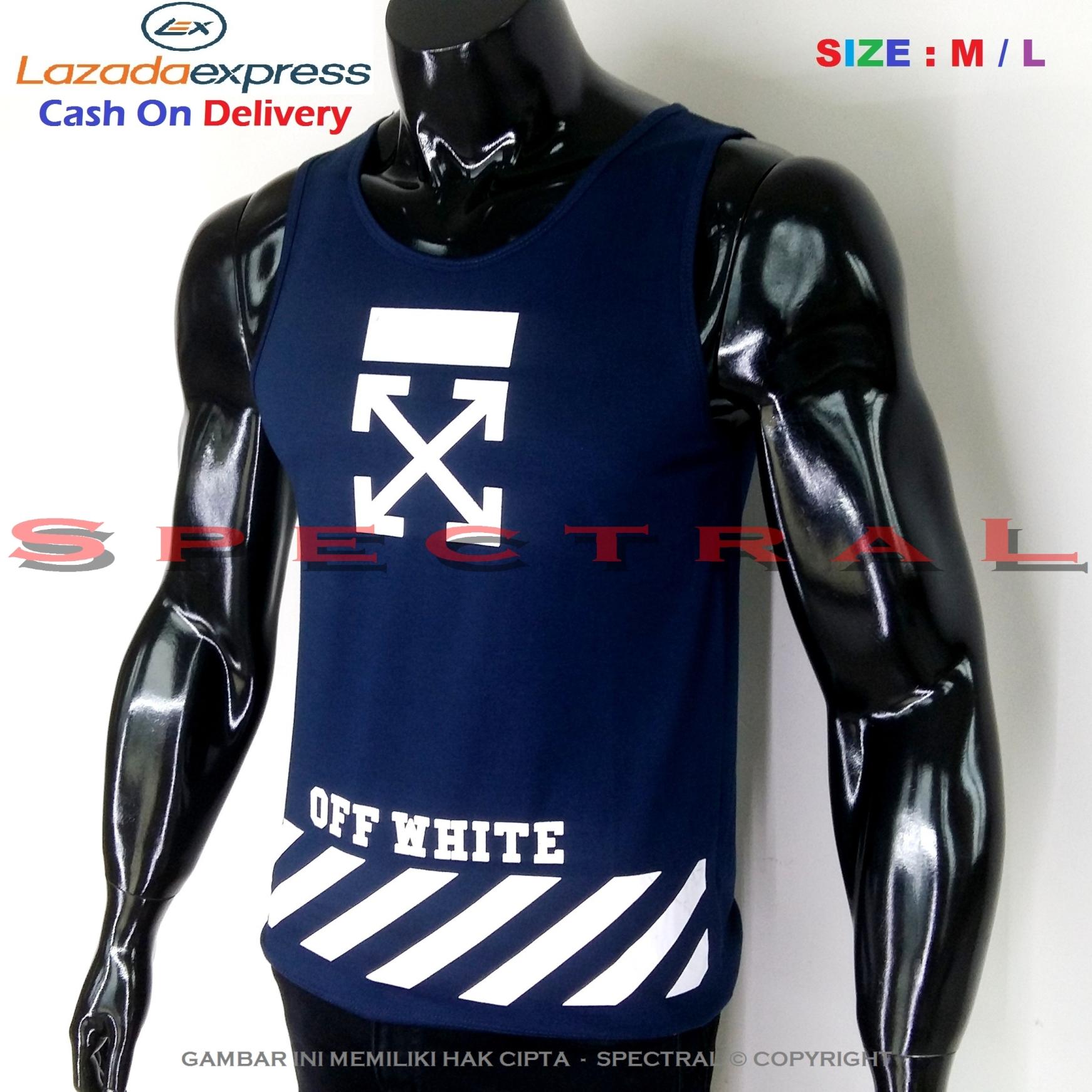 Spectral – Singlet X Off White M / L Soft Cotton Combed 30s Navy Dongker