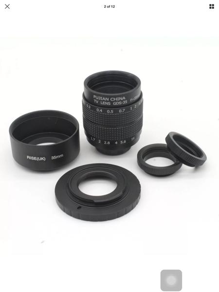 Lensa Kamera Fujian 35mm/Mount CCTV Lens + C Adapter