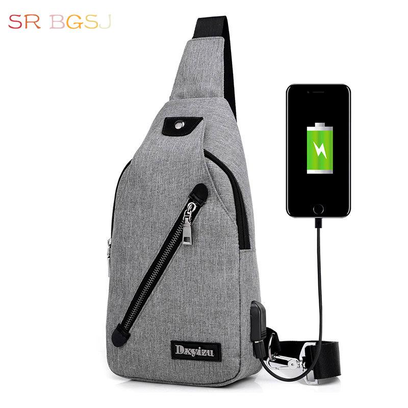 Sling bag usb port tas selempang USB|tas selempang canvas