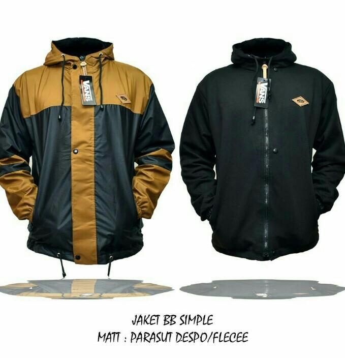 3R jaket parasit taslan bolak balik kombinasi hoody/pria/ hitam kuning
