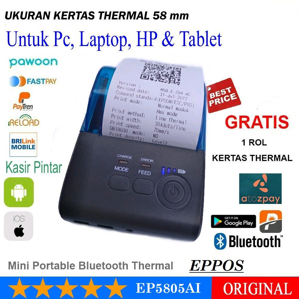 EPPOS EP5805AI Mini Printer Thermal Bluetooth 58mm - Android
