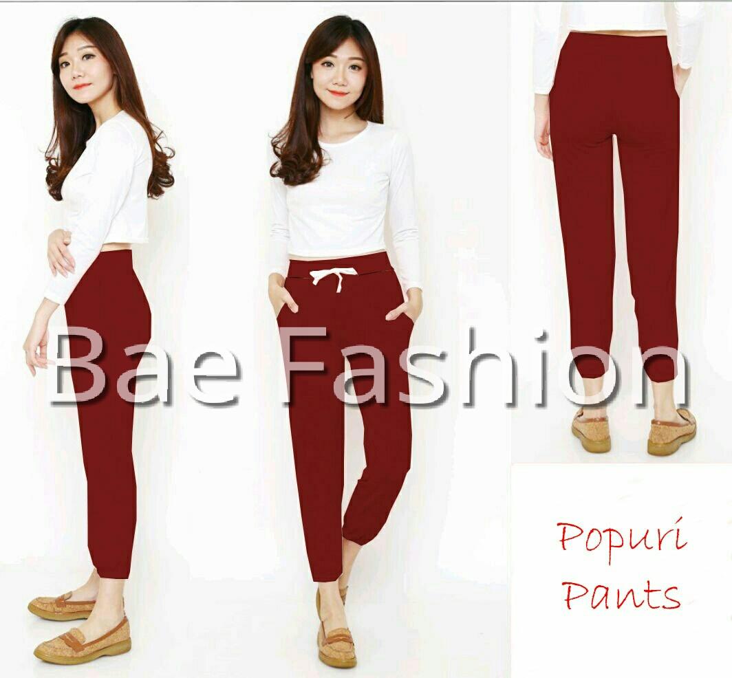 Bae.Fashion Celana Joger wanita / Celana Legging wanita / POPURI PANTS /Celana kerja wanita / Celana navy / Celana kerja wanita /Celana marun