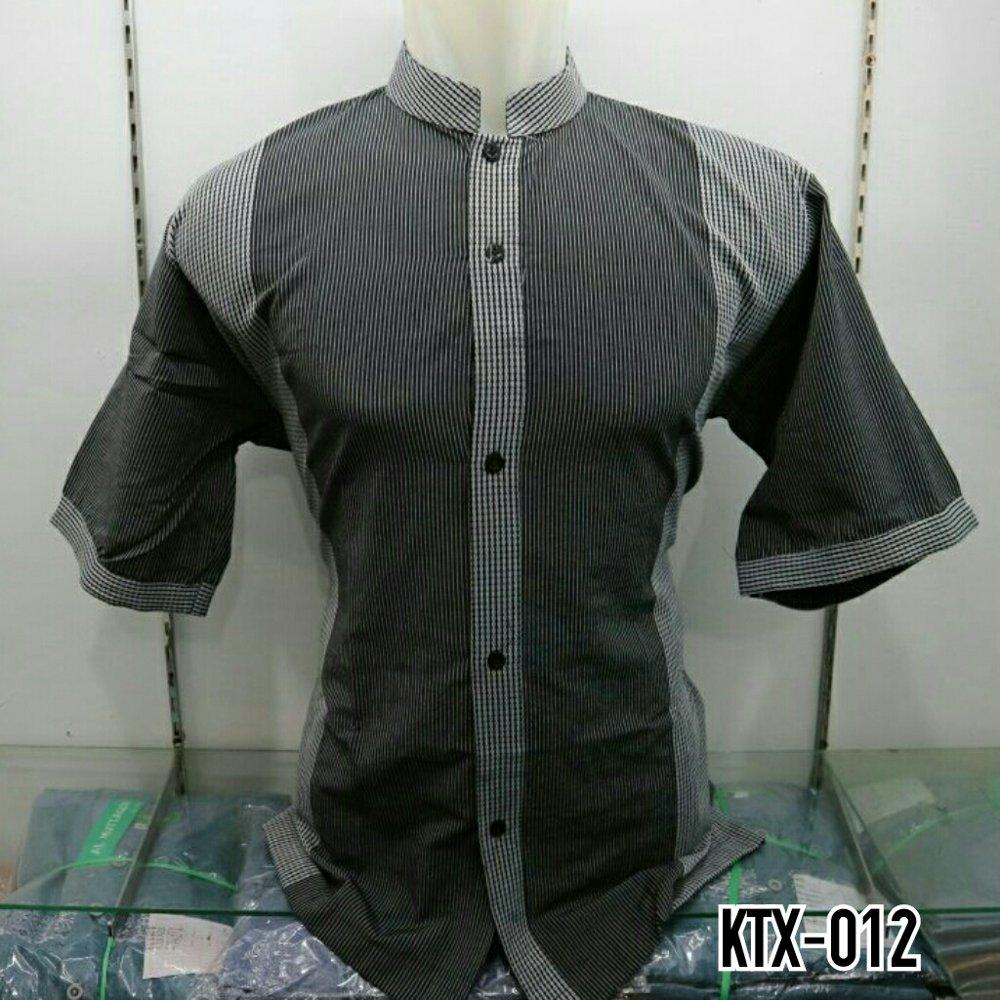 Produsen Baju Koko Busana Muslim Pria Kemeja Koko Gamis Muslim Lengan Pendek Kombinasi Aplikasi KTX 012 di lapak Al Muttaqin Collection produsenbajukoko