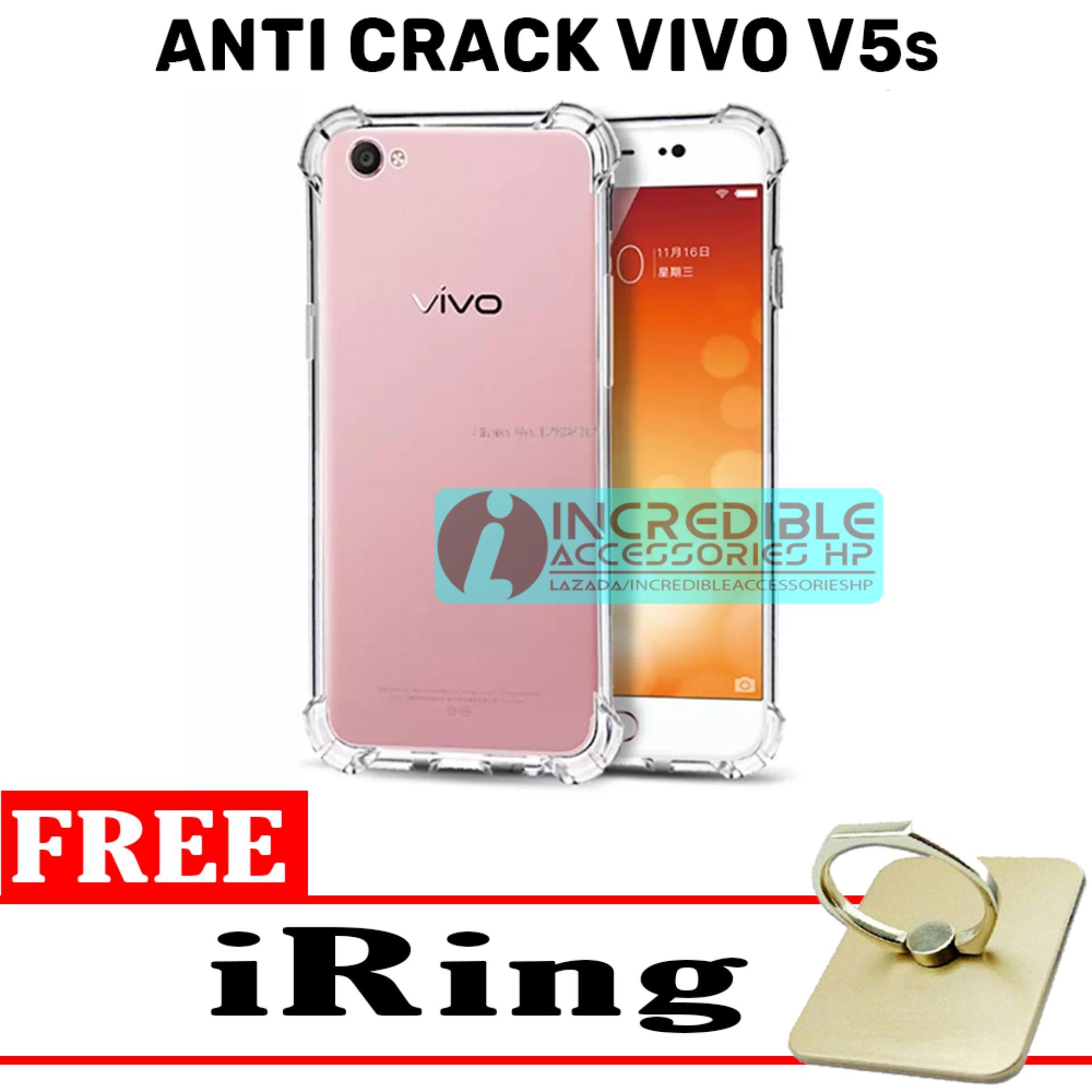 Case Anti Shock / Anti Crack Elegant Softcase for Vivo V5s - White Clear + Free iRing