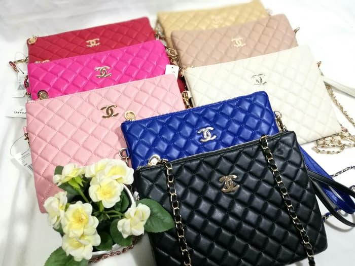 HARGA SPESIAL!!! Tas Tangan Clutch Pesta Wanita Fashion Branded Chanel dan Tali Panjang - MWSc0o