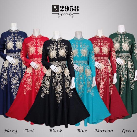 Toko Kirana Surabaya Gamis maxi dress baju gaun pesta busana muslim Khalifa 958