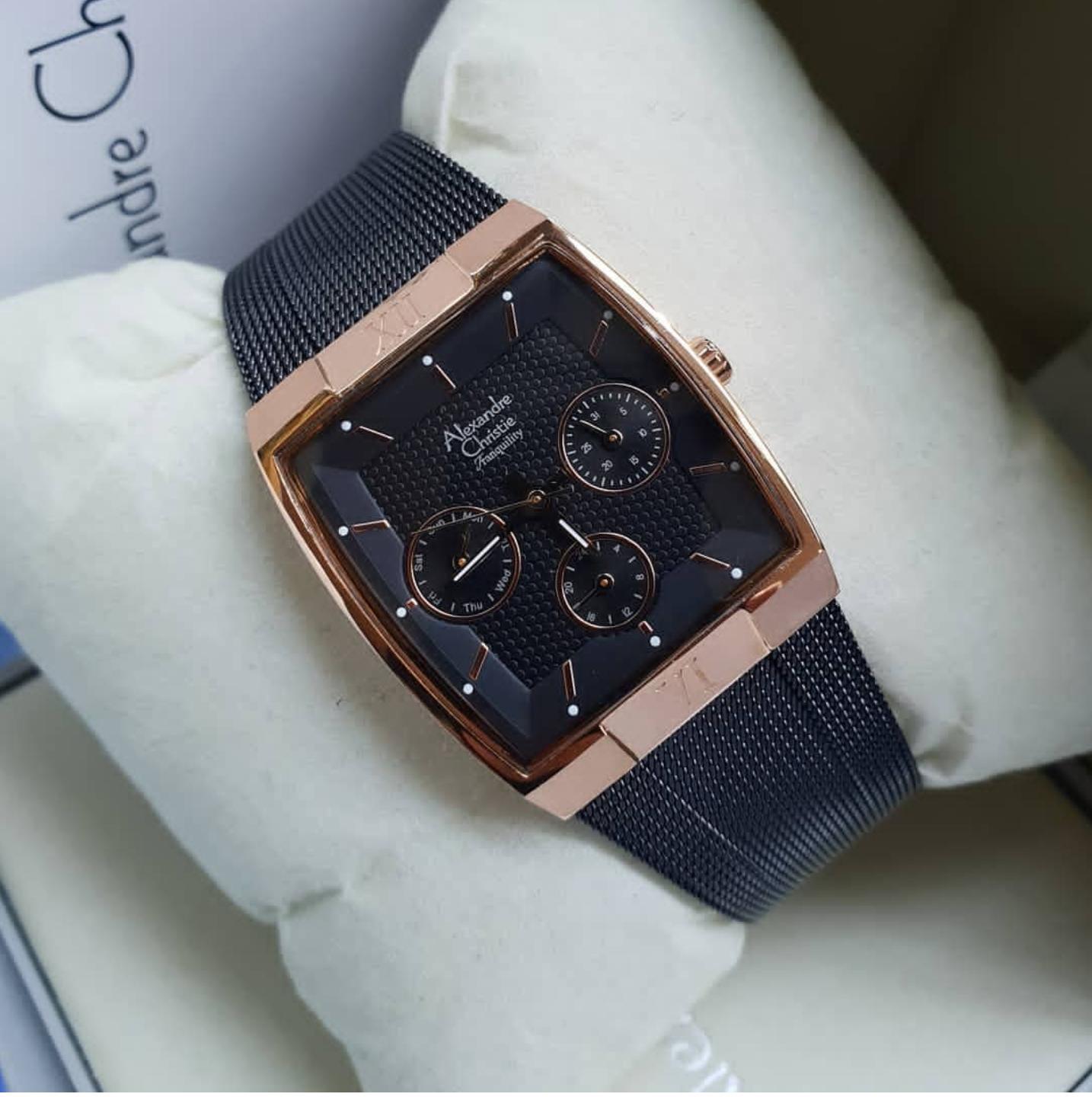 Beli Jam Tangan Pria Alexandre Christie 6482 Hitam Silver Original Alexandre Christie Original Jam Tangan Pria dan Wanita AC8945 Hitam
