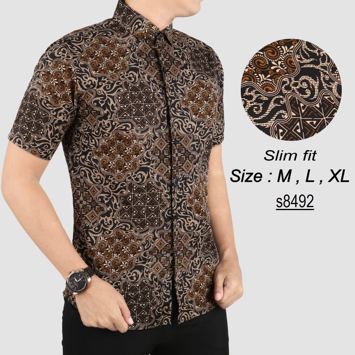 Batik Pria Modern Kemeja Pria Slim fit WW64
