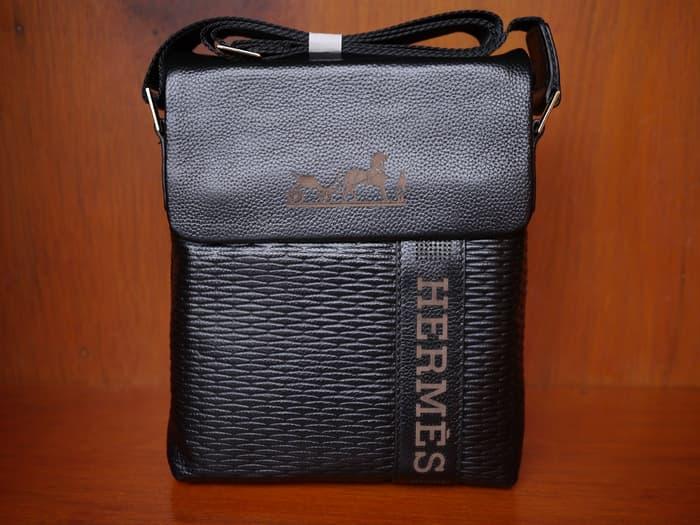 HARGA SPESIAL!!! Tas Selempang Kulit Asli Hermes Lt505 Black