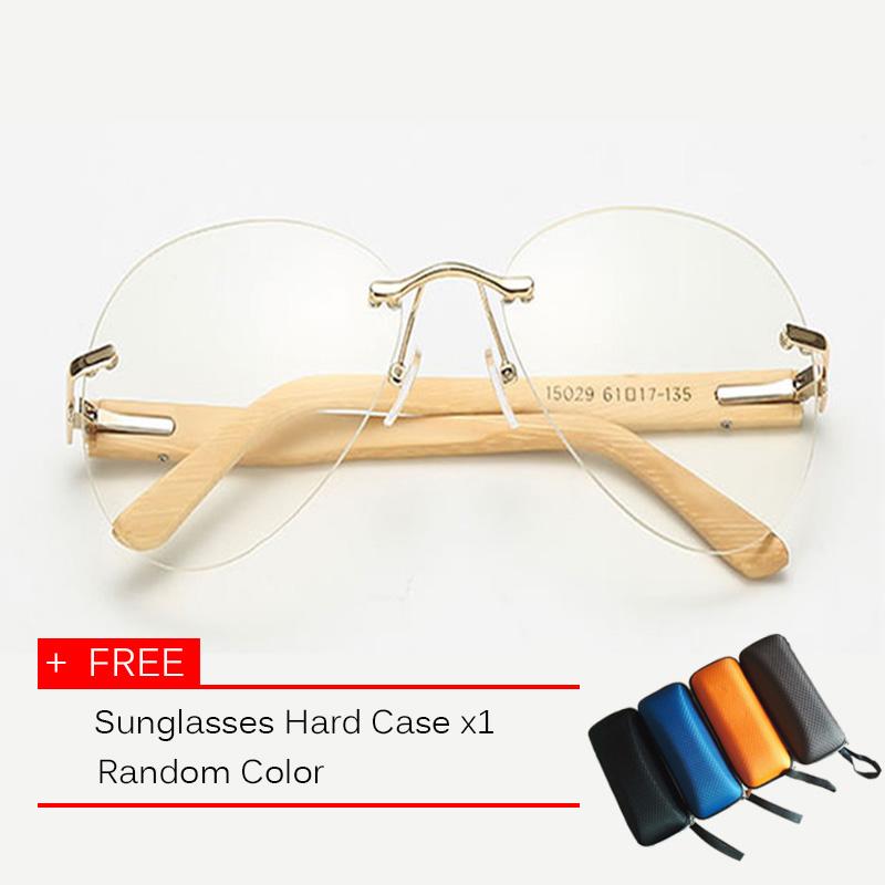 New Bamboo Sunglasses Cermin Pria Wanita Kayu Sunglasses Logam Kacamata Designer Asli Kayu Sun Glasses Oculo De Sol - intl 